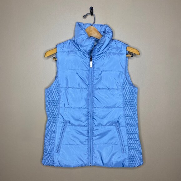 Bright Sky Blue Liz Claiborne Winter Weekend Puffer Vest - Picture 1 of 7